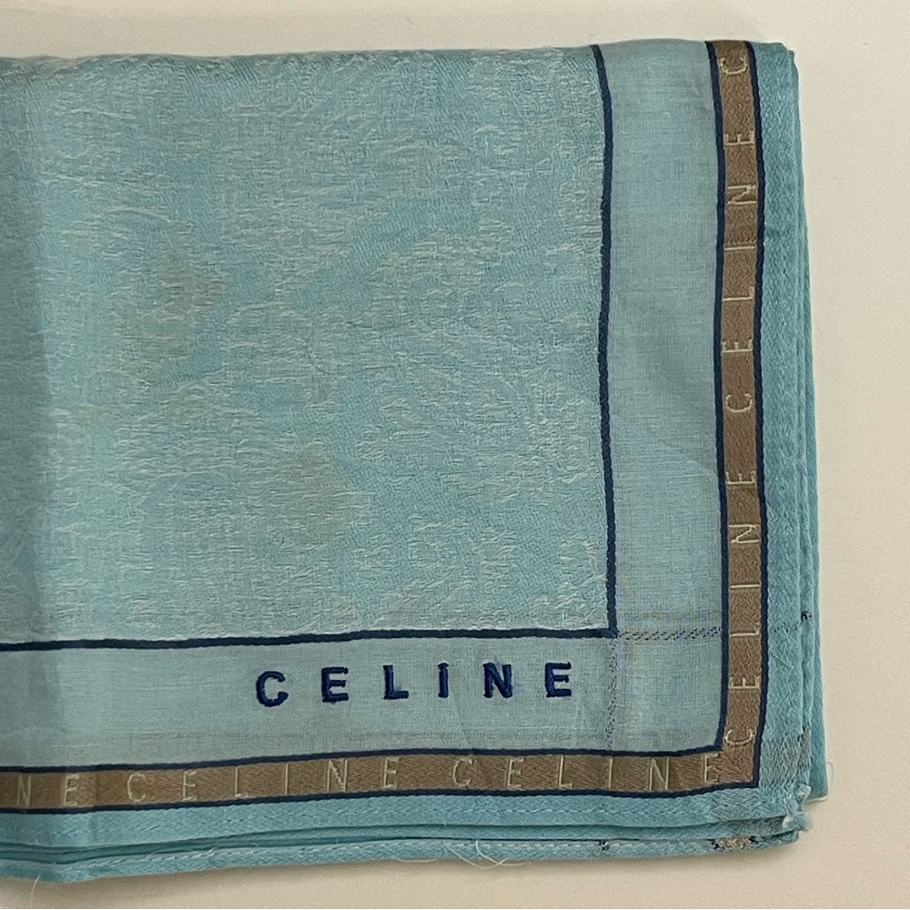 Celine Vintage Jacquard Handkerchief / Pocket Square